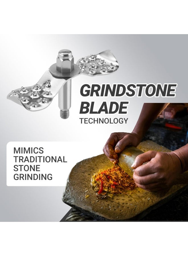 Milton Ascent Mixer Grinder, ISI Certified, Grindstone Blade Technology, 4 Jar, 800 W (22000 RPM), 5 yr motor warranty, 2 yr product warranty I Blue - Image 2
