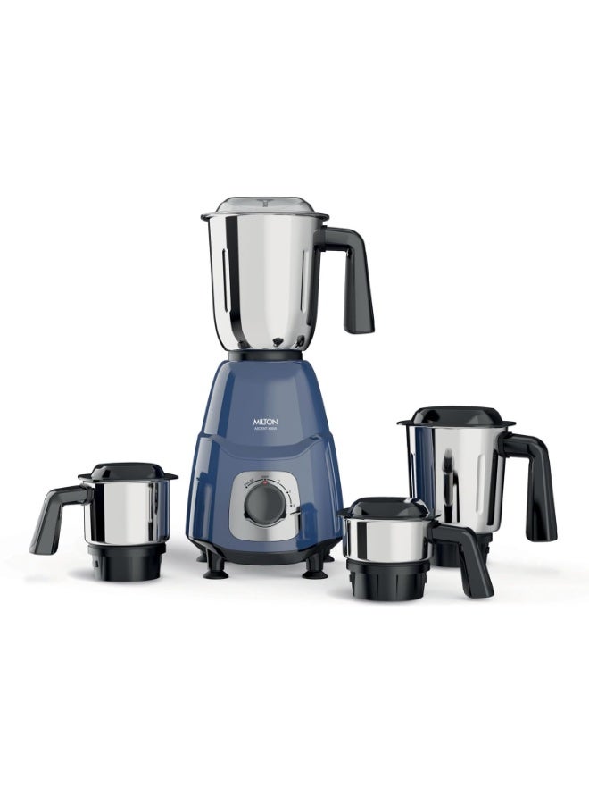 Milton Ascent Mixer Grinder, ISI Certified, Grindstone Blade Technology, 4 Jar, 800 W (22000 RPM), 5 yr motor warranty, 2 yr product warranty I Blue - Image 1