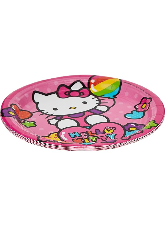 Amscan Hello Kitty Rainbow Round Plates - Image 1