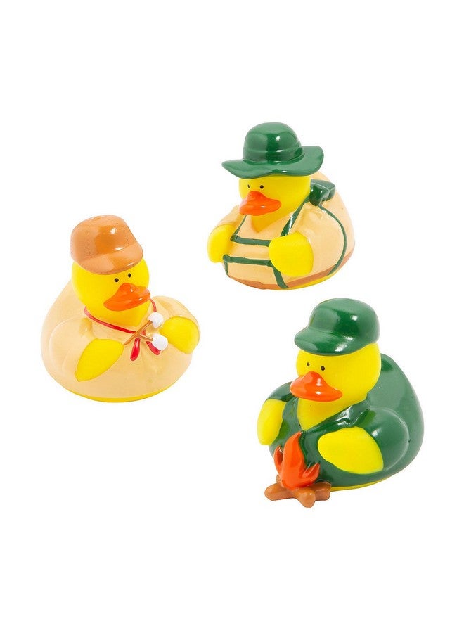 Fun Express Rubber Duckies for Camping & Parties - Cute Rubber Ducks for Girl Scout & Boy Scout Camps Summer Trips & Camp-Themed Birthday Parties - Perfect for Vacation Bible School Decor - 12 Pieces - Image 1