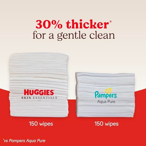 Huggies Skin Essentials Baby Wipes, Hypoallergenic, 99% Water, 2 Flip Top Packs (112 Wipes Total) - Image 5