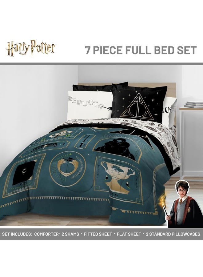 Jay Franco Kids Comforter Set Includes Sheets and Pillow Covers - Soft and Cozy Bed Set for Stylish Room Decor, Blue - Harry Potter, 7 Piece Full Size Bedding - Image 2