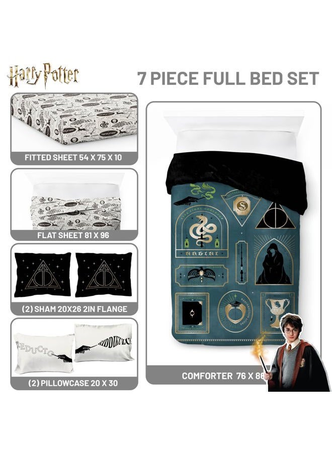 Jay Franco Kids Comforter Set Includes Sheets and Pillow Covers - Soft and Cozy Bed Set for Stylish Room Decor, Blue - Harry Potter, 7 Piece Full Size Bedding - Image 3