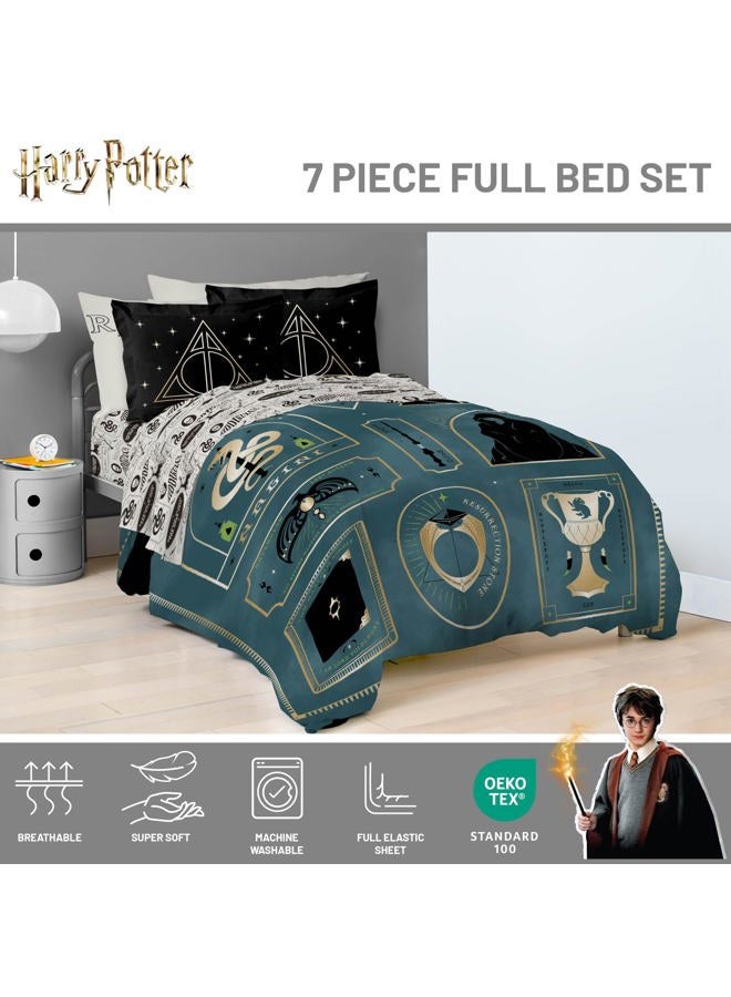 Jay Franco Kids Comforter Set Includes Sheets and Pillow Covers - Soft and Cozy Bed Set for Stylish Room Decor, Blue - Harry Potter, 7 Piece Full Size Bedding - Image 4