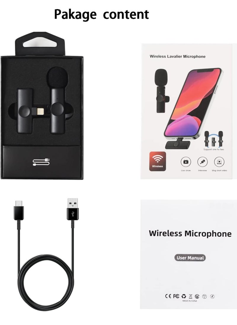 ELTERAZONE Professional Wireless Lavalier Lapel Microphone for iPhone, iPad - Cordless Omnidirectional Condenser Recording Mic for Interview Video Podcast Vlog YouTube, Bluetooth, Black