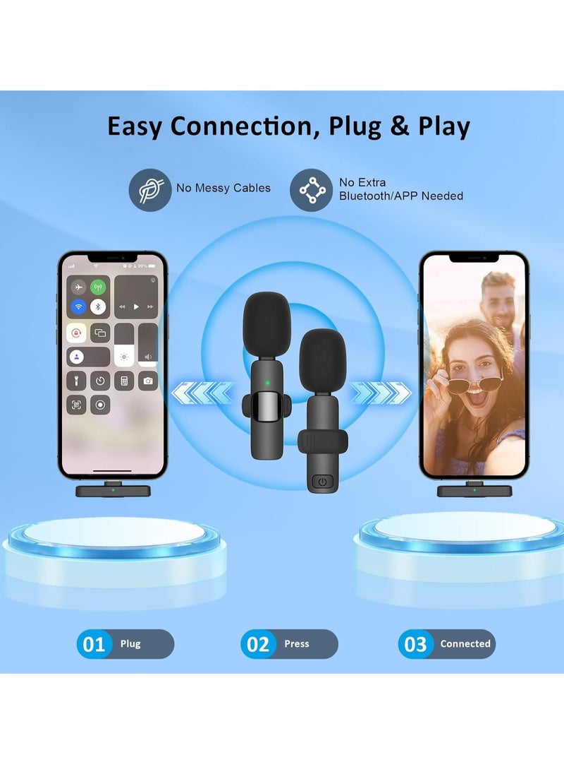 ELTRAZONE ELTERAZONE Professional Wireless Lavalier Lapel Microphone for iPhone, iPad - Cordless Omnidirectional Condenser Recording Mic for Interview Video Podcast Vlog YouTube, Bluetooth, Black  - Image 4