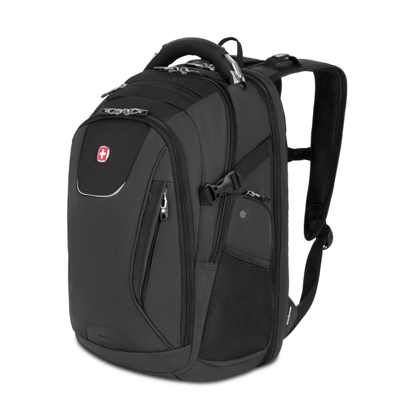 SWISSGEAR حقيبة ظهر لابتوب سويس جير ترافل تك إليت - تناسب اللابتوبات حتى 16 بوصة - حقيبة ظهر صديقة لتفتيش TSA مع منفذ USB، حجرة للأحذية و جيوب تنظيم - رمادي مائل إلى الخضرة - Image 1