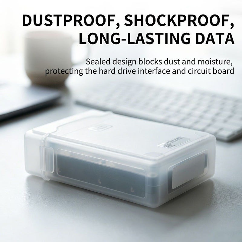 3.5 Inch Hard Drive Protective Case White Transparent Anti Static Dustproof Shock Resistant Storage Box for Home Office NAS - Image 3