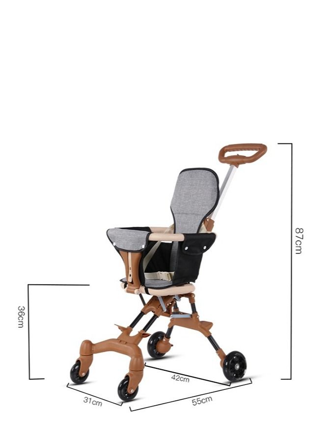 Baby Stroller, Lightweight Travel Stroller with Reversible Toddler Seat - Travel Stroller for Toddlers Aged 1-3 - Compact Baby Stroller for Travel - Foldable, Sturdy, Safe