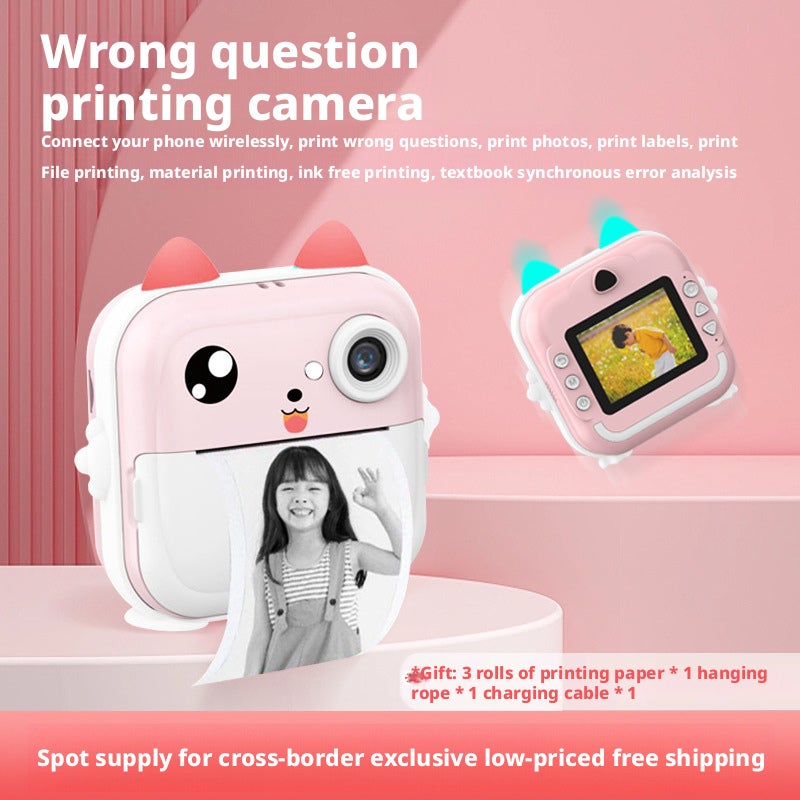 Kids Camera Toy Dual Lens Portable Instant Print for Children - Image 1