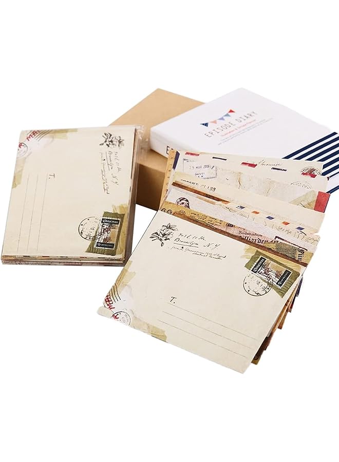 أكس سبرينج 72 قطعة من المغلفات الورقية الصغيرة ذات الطراز الأوروبي، حاملات بطاقات هدايا صغيرة مصنوعة يدويًا، قرطاسية جميلة على الطراز الأوروبي العتيق لحفلات الزفاف وأعياد الميلاد - Image 1