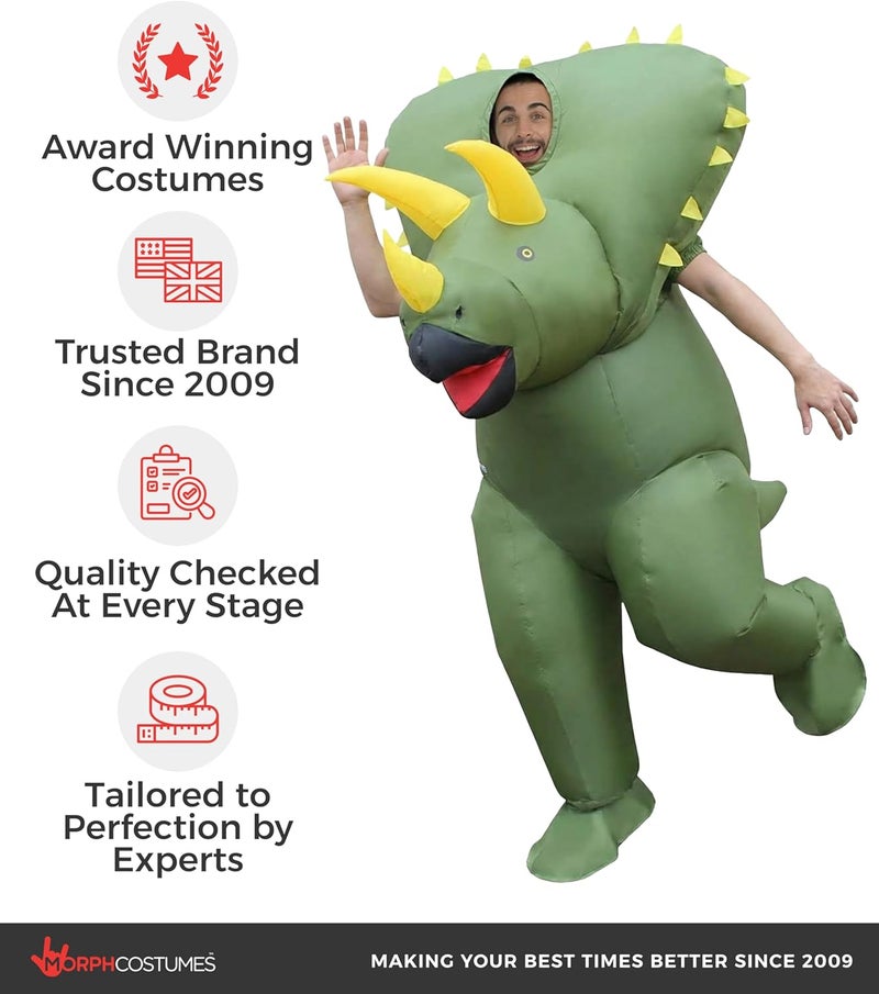 Morph MCGITR Unisex Triceratops Dinosaur Adult Inflatable Costume, One Size - Image 5