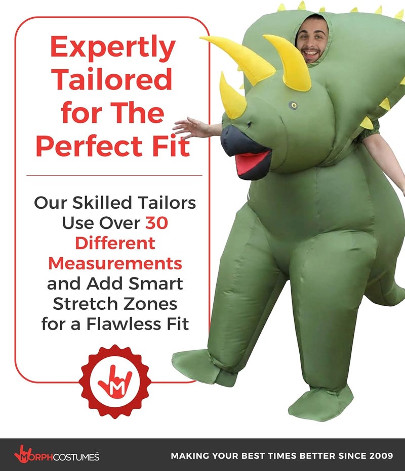 Morph MCGITR Unisex Triceratops Dinosaur Adult Inflatable Costume, One Size - Image 4