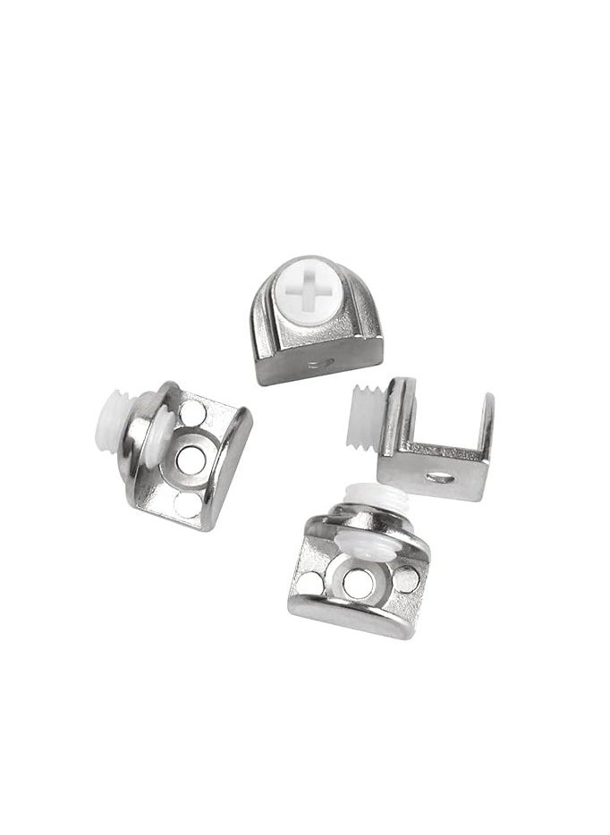 Generic MySouqEg Store 4 Pcs Glass Shelf Brackets-Duckbill Clip Shelf Bracket, Adjustable Zinc Alloy Clip Shelf Clamp for Kitchen Table Shelves-Wall Mount GlassHinge for 5-9mm ShelfGlass with screws  - Image 2