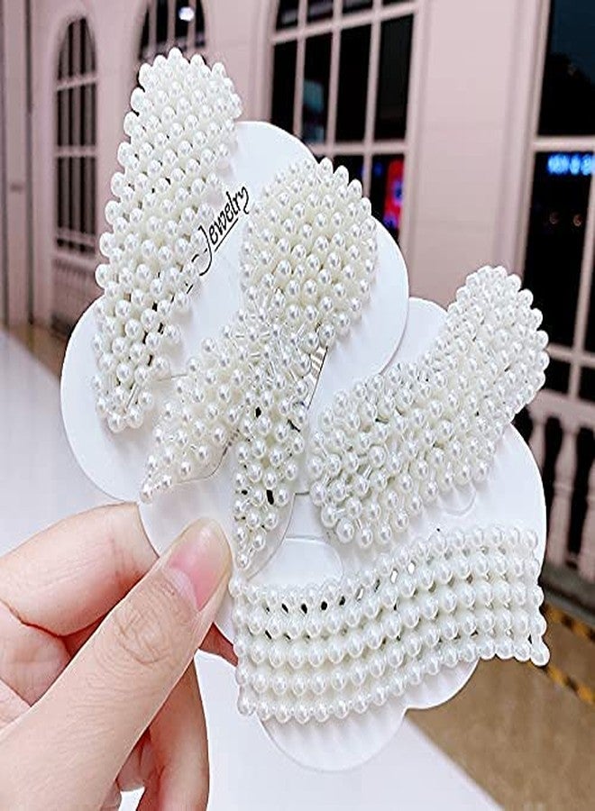 HOMEMATES 8 Pcs Pearl Hair Clips Korean Style Rhinestone Hair Pins for Girls Women Stylish Latest Clip Barrette Hair Accessories - Image 2