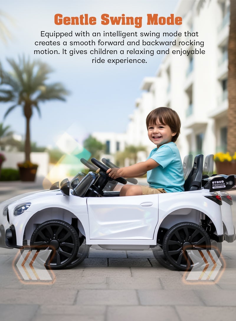 BAYBEE Benzy Battery operated Car for Kids, Kids Ride on Car with Led Light, Music & Remote Control｜Battery Baby Car Ride on Toy｜Childrens Car for Toddlers ｜Electric Car for Kids 2 to 5 Years Boys Girls White - Image 4