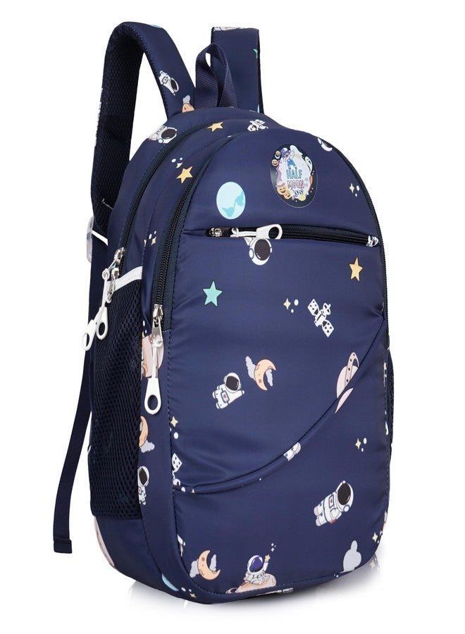 Half Moon Galaxy Pre Nursery to Class 2 School Bags for Kids 2-5 years Boys Girls Bag/3 Compartment Backpack Bagpack 5-7 years Daypack Picnic Back Pack For School/Nursery Going Boy & Girl (Navy) - Image 1