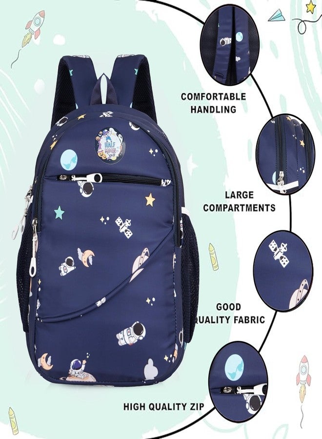 Half Moon Galaxy Pre Nursery to Class 2 School Bags for Kids 2-5 years Boys Girls Bag/3 Compartment Backpack Bagpack 5-7 years Daypack Picnic Back Pack For School/Nursery Going Boy & Girl (Navy) - Image 4