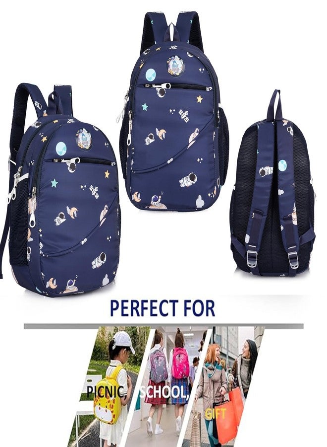 Half Moon Galaxy Pre Nursery to Class 2 School Bags for Kids 2-5 years Boys Girls Bag/3 Compartment Backpack Bagpack 5-7 years Daypack Picnic Back Pack For School/Nursery Going Boy & Girl (Navy) - Image 2