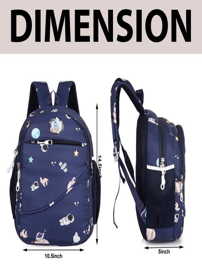Half Moon Galaxy Pre Nursery to Class 2 School Bags for Kids 2-5 years Boys Girls Bag/3 Compartment Backpack Bagpack 5-7 years Daypack Picnic Back Pack For School/Nursery Going Boy & Girl (Navy) - Image 5