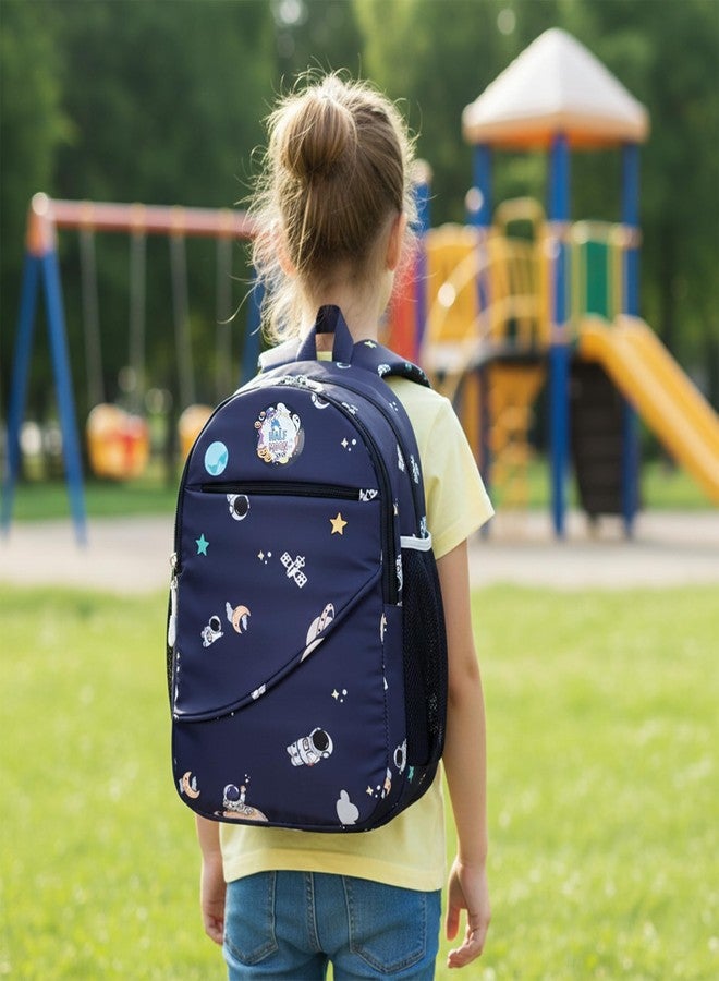 Half Moon Galaxy Pre Nursery to Class 2 School Bags for Kids 2-5 years Boys Girls Bag/3 Compartment Backpack Bagpack 5-7 years Daypack Picnic Back Pack For School/Nursery Going Boy & Girl (Navy) - Image 3