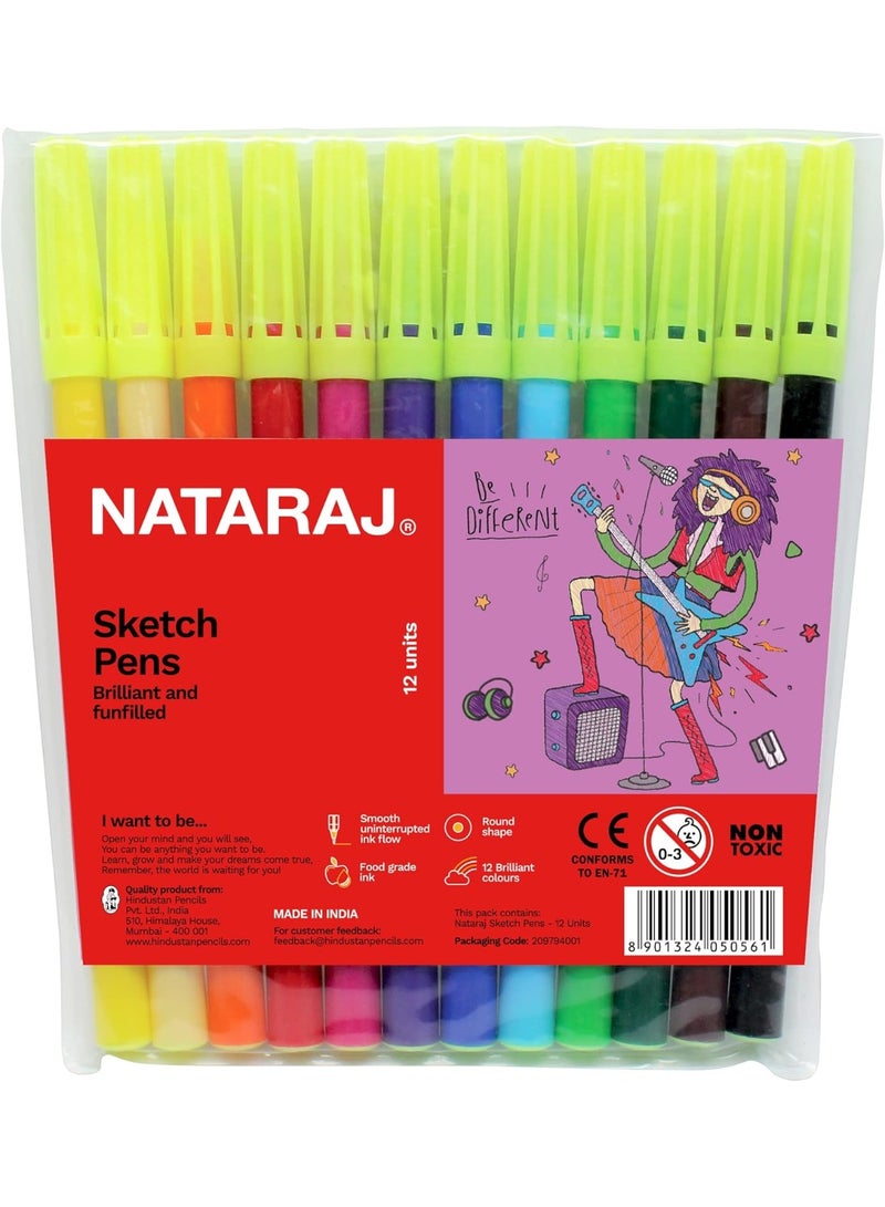 ناتاراج أقلام رسم ناتاراج، 12 قطعة، متعددة الألوان - Image 1