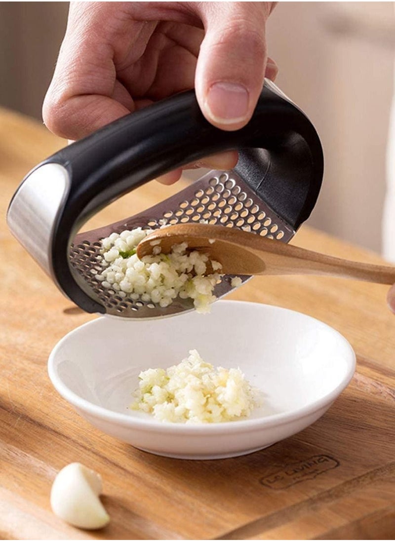 Garlic Press Rocker Ginger Crusher Squeezer With Comfortable Handle 4PC