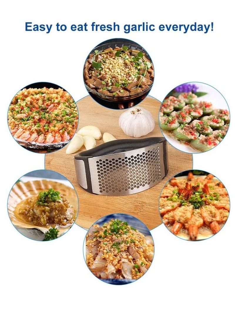 Garlic Press Rocker Ginger Crusher Squeezer With Comfortable Handle 4PC