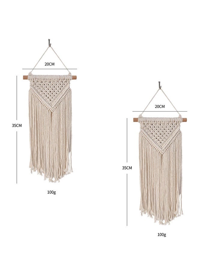 هوتو صغيرة Macrame جدار معلق 2 قطع منسوجة سجاد جدار الفن ديكور - جميلة لبوهو المنزل غرفة النوم سكن كلية ديكور الفصول الدراسية، الشقة، الحضانة، ديكورات الحزب - Image 2
