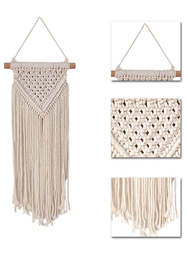 هوتو صغيرة Macrame جدار معلق 2 قطع منسوجة سجاد جدار الفن ديكور - جميلة لبوهو المنزل غرفة النوم سكن كلية ديكور الفصول الدراسية، الشقة، الحضانة، ديكورات الحزب - Image 3