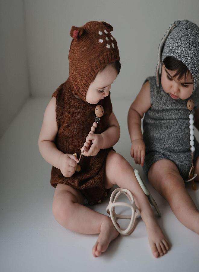 mushie Silicone Baby Teether Ball Toy (Dove Gray) - Image 4