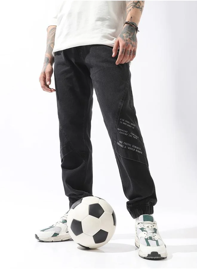 هوبرهولمي Black Jeans Plain Elasticated Woven Full Casual Mid-rise for Men – Style that defines you