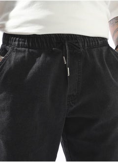Hubberholme Black Jeans Plain Elasticated Woven Full Casual Mid-rise for Men – Style that defines you  - Image 5