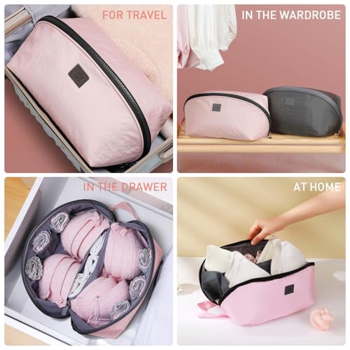 MAYCREATE® Bra Underwear Travel Organizer Pouch, Bra Organizer Bag, Lingerie Organizer for Women, Undergarments Organizer for Travel, Portable Storage Bag for Clothing, Socks (Multi Compartment) - Image 4