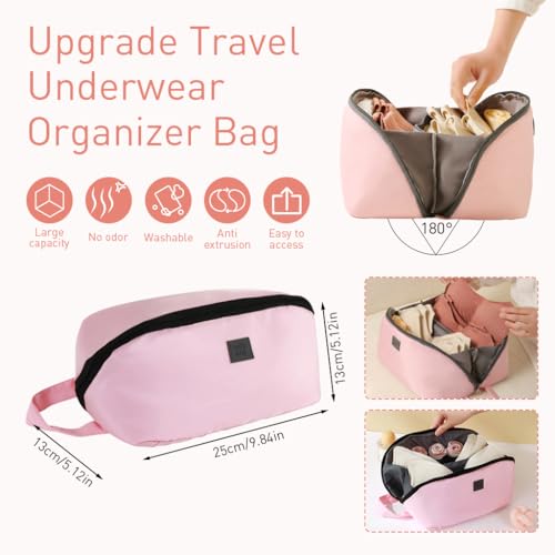MAYCREATE® Bra Underwear Travel Organizer Pouch, Bra Organizer Bag, Lingerie Organizer for Women, Undergarments Organizer for Travel, Portable Storage Bag for Clothing, Socks (Multi Compartment) - Image 3