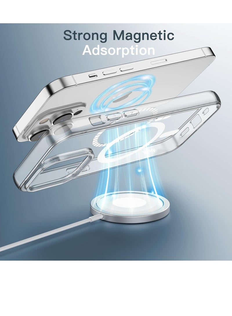 Jetech Magnetic Case for Iphone 13 Pro 6.1 Inch Compatible With Magsafe Wireless Charging Shockproof Phone Bumper Cover Anti Scratch Clear Back Clear - Image 3