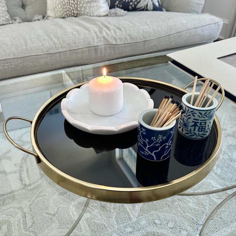 Hapton House Chinoiserie Long Match Holder with Striker â€“ Tall Design for 3", 4", 5" Matches â€“ Rare Vintage Style Soft Blue Porcelain with Cobalt Chinoiserie Patterns â€“ MATCHES NOT INCLUDED (Style C) - Image 2
