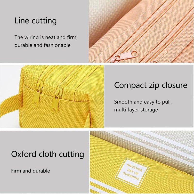 cheekyglo Large Capacity Pencil Case, Durable Pen Pouch Portable Pencil Bag, Double-Layer Solid Color Pencil Case, Simple Stationery Bag for Student Teens Women College Office (Dark Gray) - Image 5
