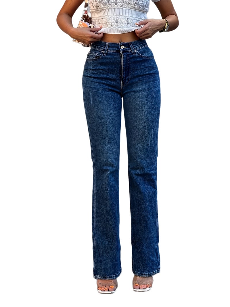 Street Fashion Women's Stretch Slim-Fit Straight-Leg Jeans - Image 1