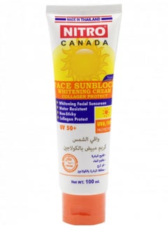 NITRO CANADA Face Sunblock Whitening Cream Collagen Protect UV+50 - 100 g 