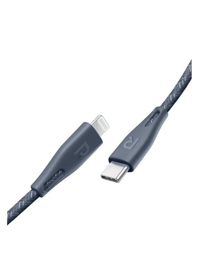 RAVPOWER MFi Certfied Type C To Lightning Cable, 2 meters Long - Grey - Image 2