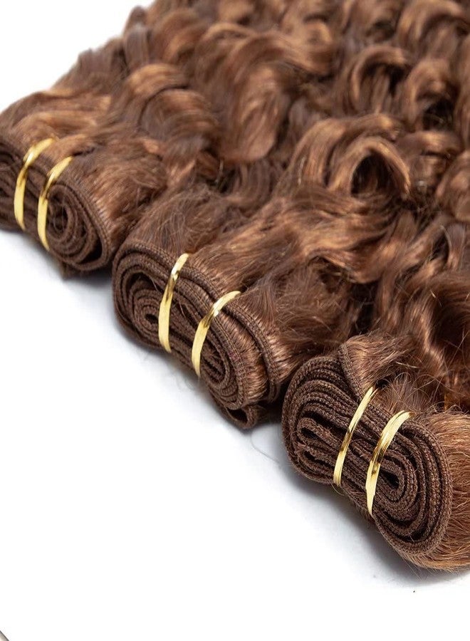 FEEL ME Color 30 Brown Water Wave Bundles Brazilian Hair Weave Bundles 100% Wet and Wavy Virgin Brazilian Human Hair Bundles Extension Color 30 100gram Curly Weave Hair - Image 4