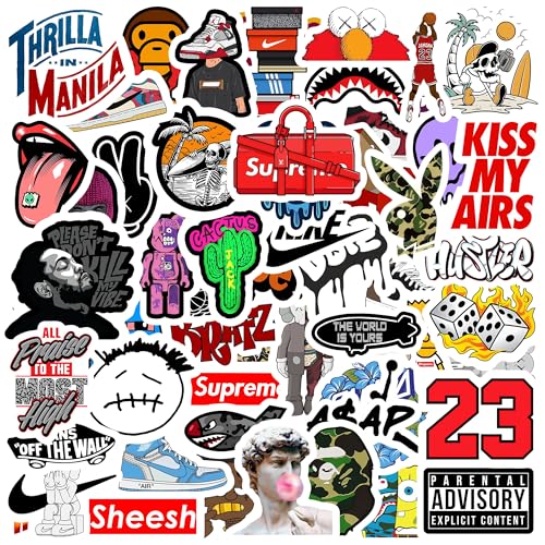 True Flair Trueflair Vinyl Laptop Stickers, Random Designs, for Laptop, Journal, Bike Helmet, Diary, Guitar, Mobile, Waterproof, Self-Adhesive (Hypebeastt) - Image 1