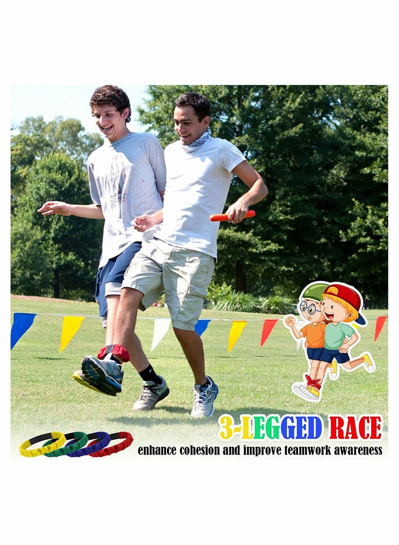 SYOSI Potato Sack Race Bags Egg and Spoon Race Legged Relay Race Bands Elastic Tie Rope for Kids and Family Activity Outdoor Game Lawn Games 6 Player Games  - Image 4