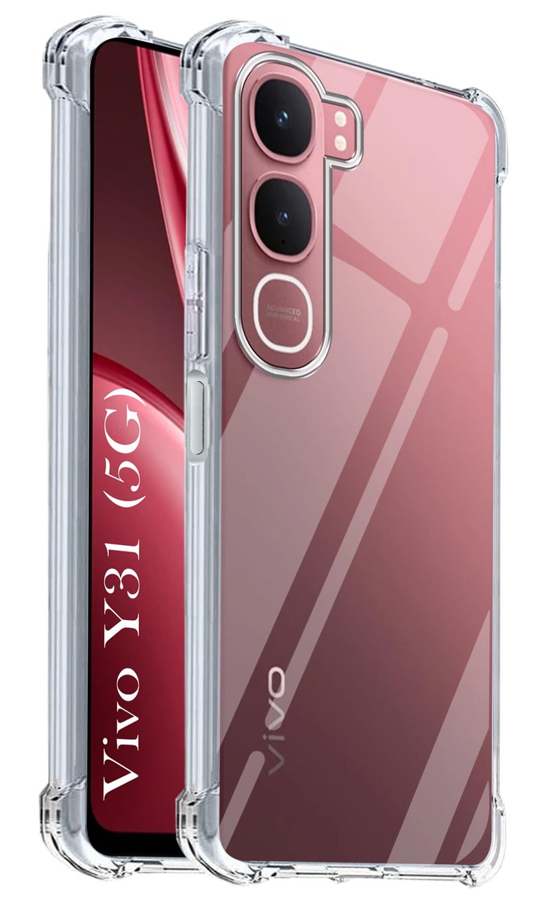 Jkobi غطاء خلفي شفاف مضاد للصدمات لجهاز Vivo Y31 5G (حافظة مضادة للاصفرار | حماية من السقوط والكاميرا | بولي كربونات صلب) - Image 1