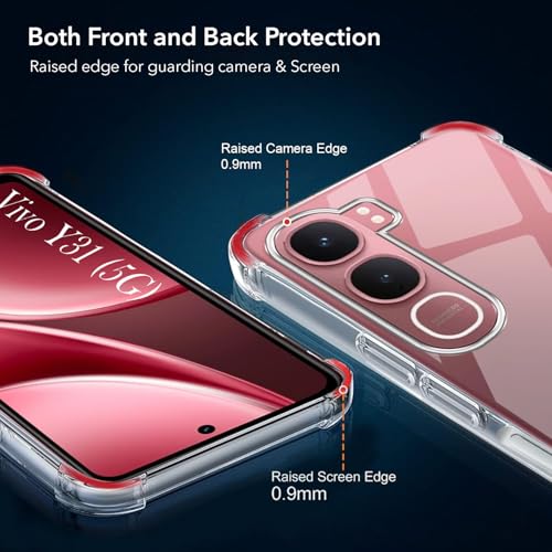 Jkobi غطاء خلفي شفاف مضاد للصدمات لجهاز Vivo Y31 5G (حافظة مضادة للاصفرار | حماية من السقوط والكاميرا | بولي كربونات صلب) - Image 5