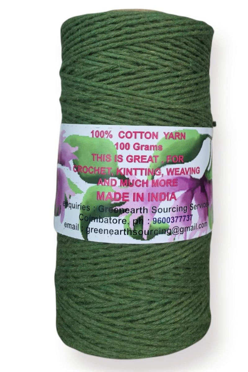 MARI - Recycled Cotton Crochet Yarn - Regular Yarn - Dark Green - 100 Grams - 200 Metres. - Image 2