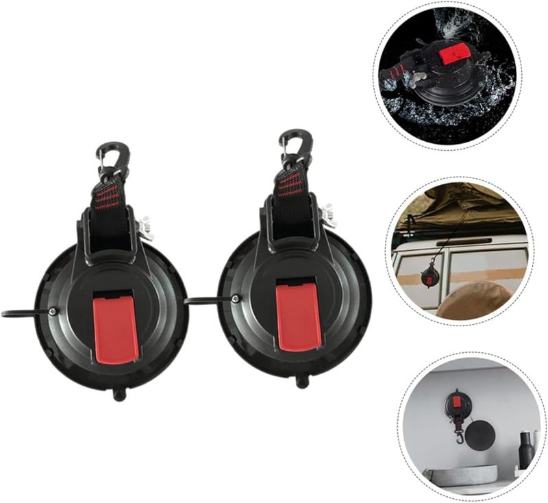 2Pcs Heavy Duty Suction Cup Hooks Rotatable for Car Window Camping Mountaineering - Image 5