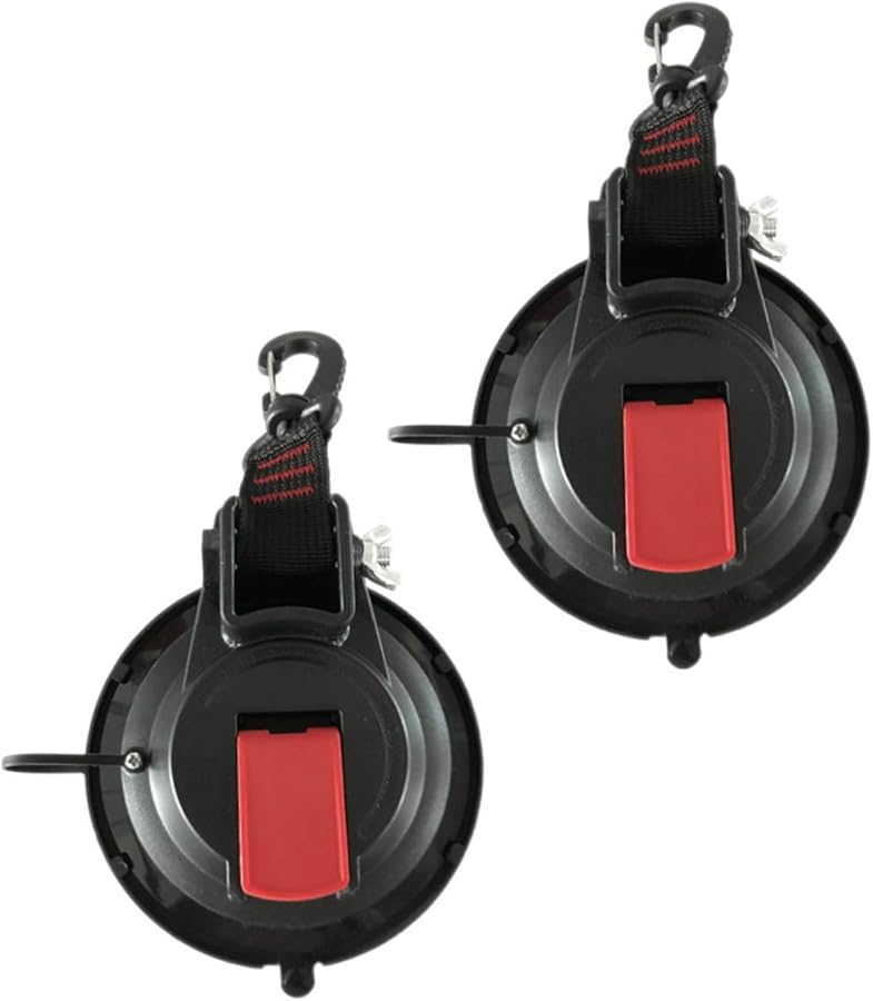 2Pcs Heavy Duty Suction Cup Hooks Rotatable for Car Window Camping Mountaineering - Image 1
