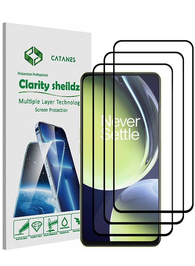 CATANES 3 Pack For OnePlus Nord Ce3 Lite Tempered Glass Screen Protector Full Glue Back - Image 1